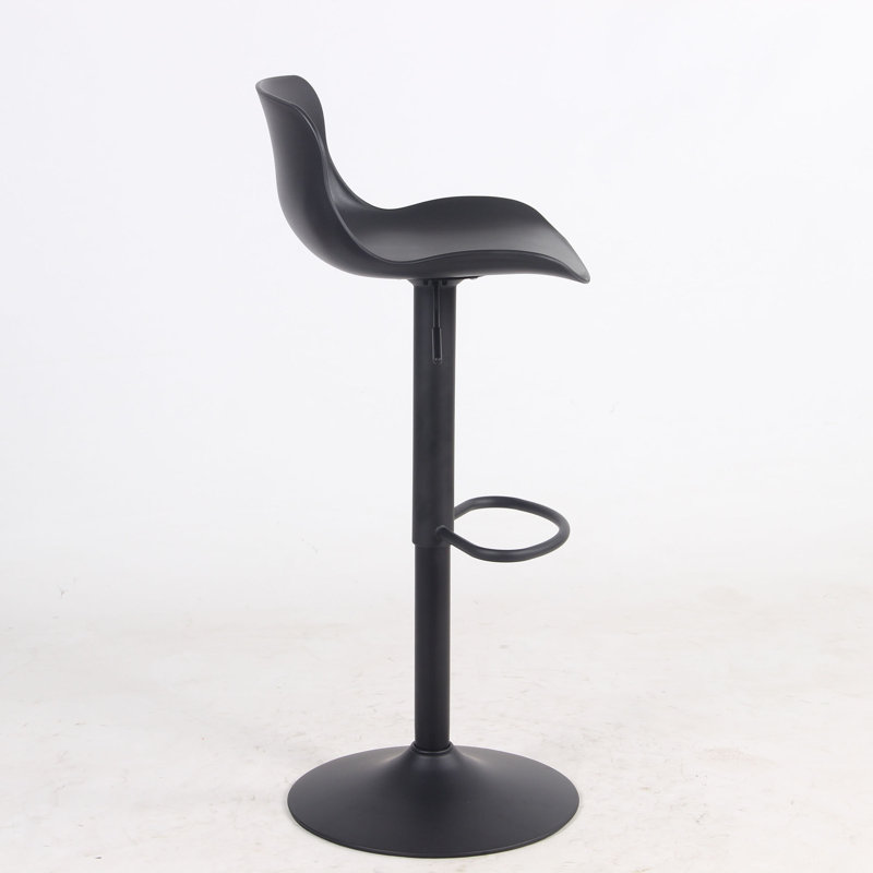 Adjustable Height Counter Stool with Metal Frame, Black