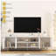 Meuble télé blanc moderne de conception ondulée de 68 po avec porte de rangement, meuble télé, meuble télé, convenant aux téléviseurs de 55 po et plus, salon