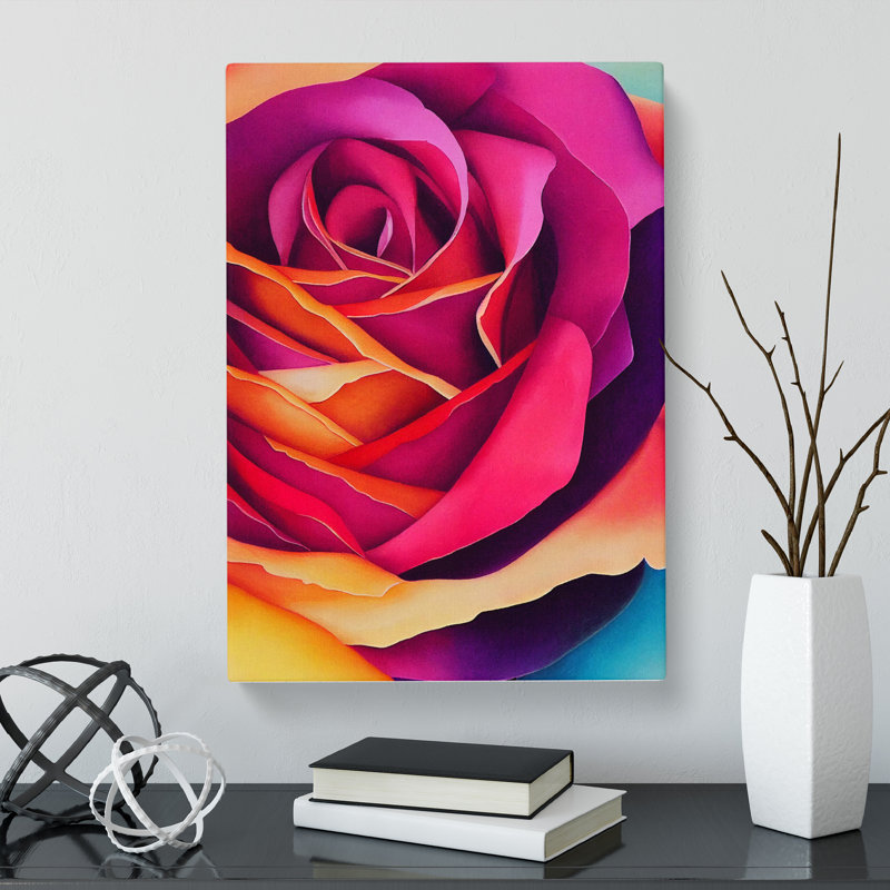 Unique Rose Flower Vol.2 - Wrapped Canvas, 76cm H x 50cm W x 3cm D