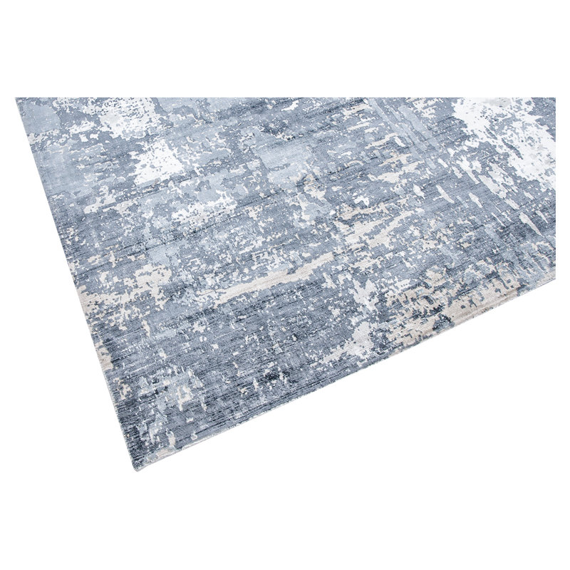 Abstract Area Rug in Blue, Rectangle 6' x 9'