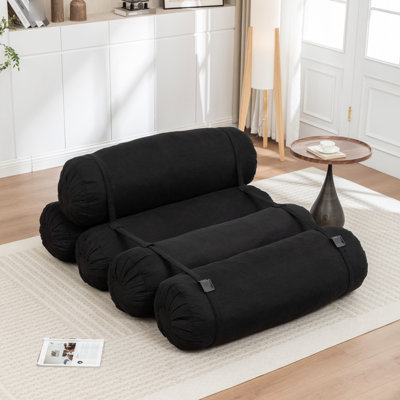 Paresseux multi-personnes avec revêtement en velours côtelé et sangles réglables, convient à la sieste au bureau, coussins de sol d'une largeur de 49,37 po, lecture parfaite dans un dortoir de la chambre à coucher, poids de 56,89 lb