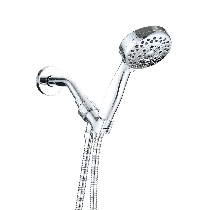5 Mode High Handheld Shower, Finish, Abs Built Spray Shower Head, ,, Chrome