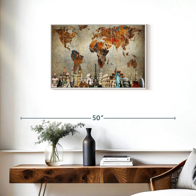 Rusty World Burwell, Cadre flottant blanc, 46 po x 31 po