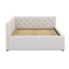 Lit plateforme tapissier double capitonné avec lit gigogne simple TG-30071380