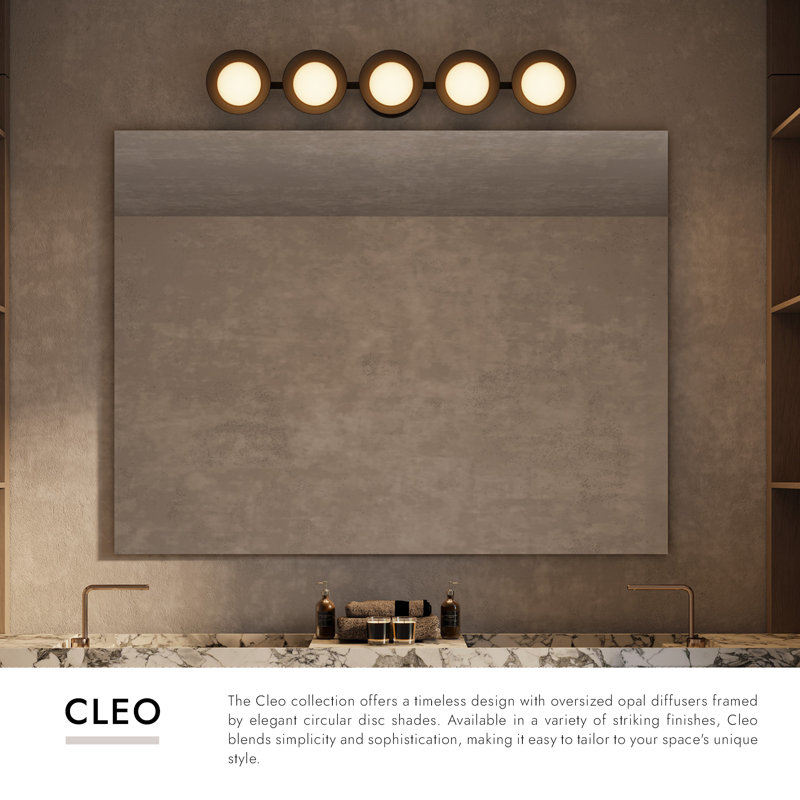 Cleo 36-in Gold dimmable LED Bathroom Vanity Light, Chrome