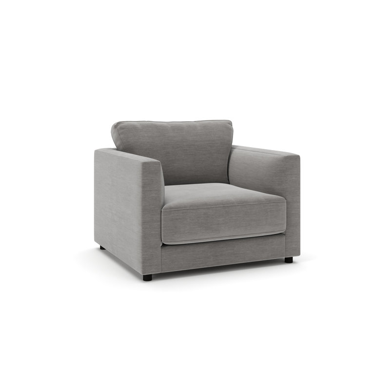 Chaise et demi rembourrée Milo, Métal Evan