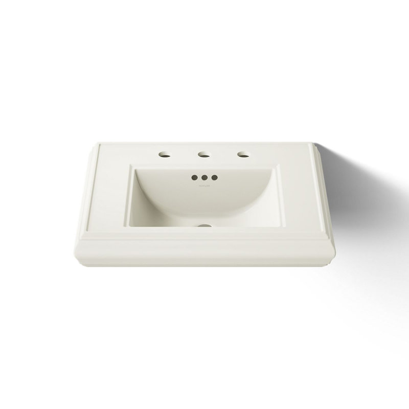 Memoirs®  Pedestal Tall Bathroom Sink with Overflow, Biscuit, 8" Centers