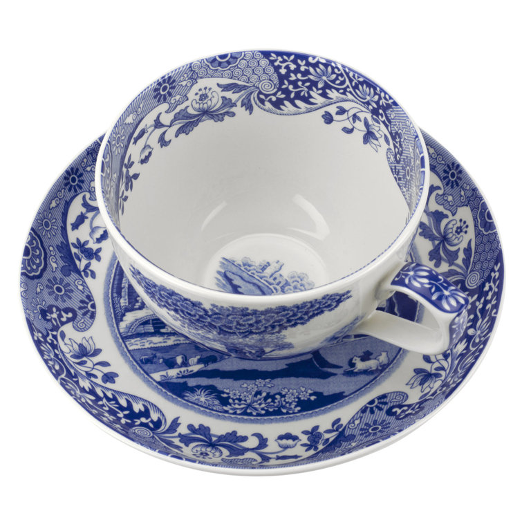 Blue Italian Jumbo Cup & Saucer