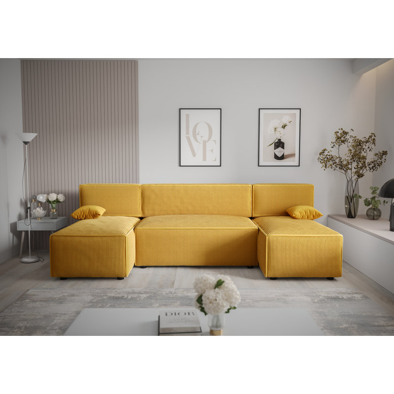 Carie 5 Seater Corner Sofa , Yellow