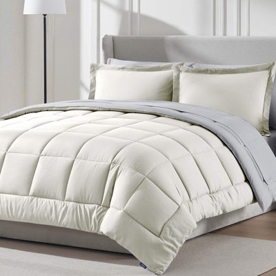 Bed-in-A-Bag Reversible Comforter Set with Bed Sheets & Down Alternative Pillows