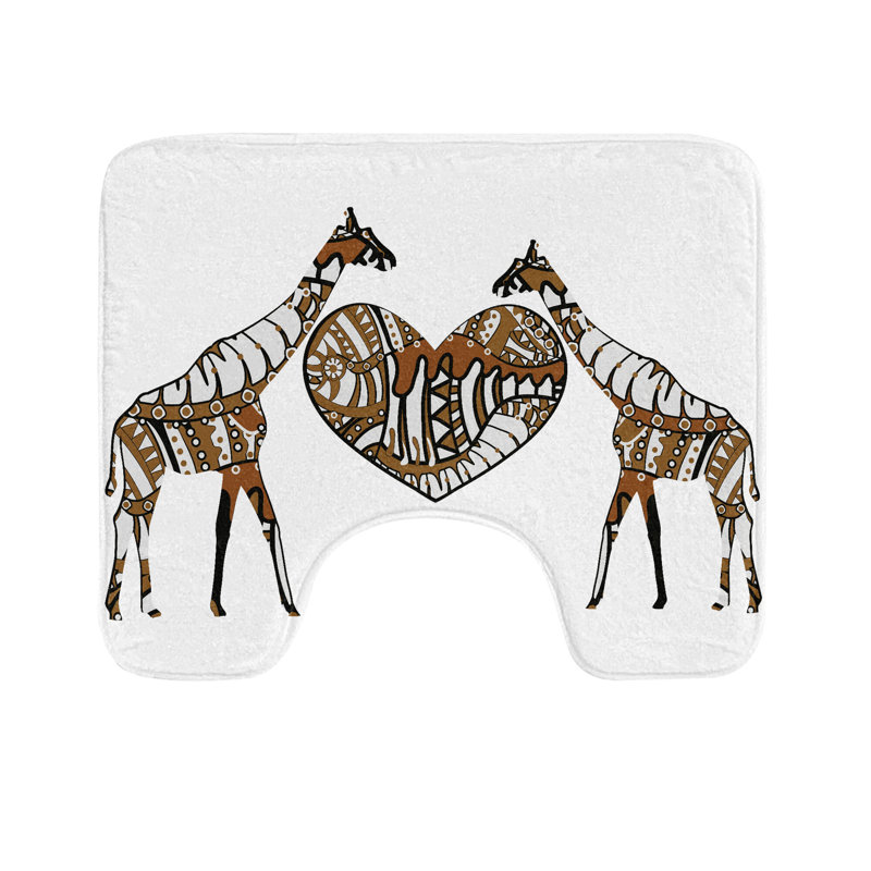 Tapis de salle de bain en U Giraffe