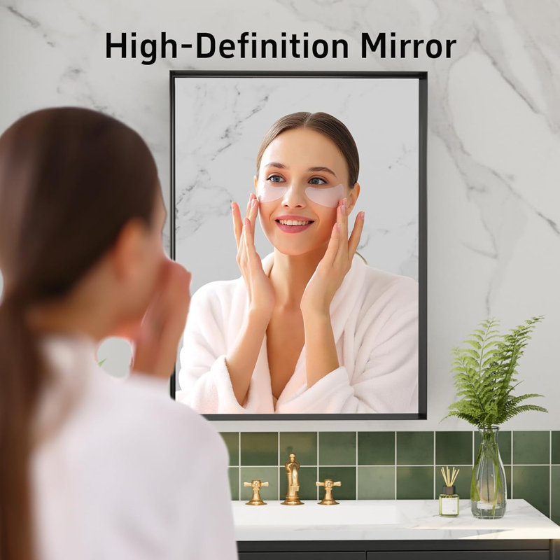 Miroir de salle de bain noir 22 po Miroir de salle de bain rectangulaire 30 po