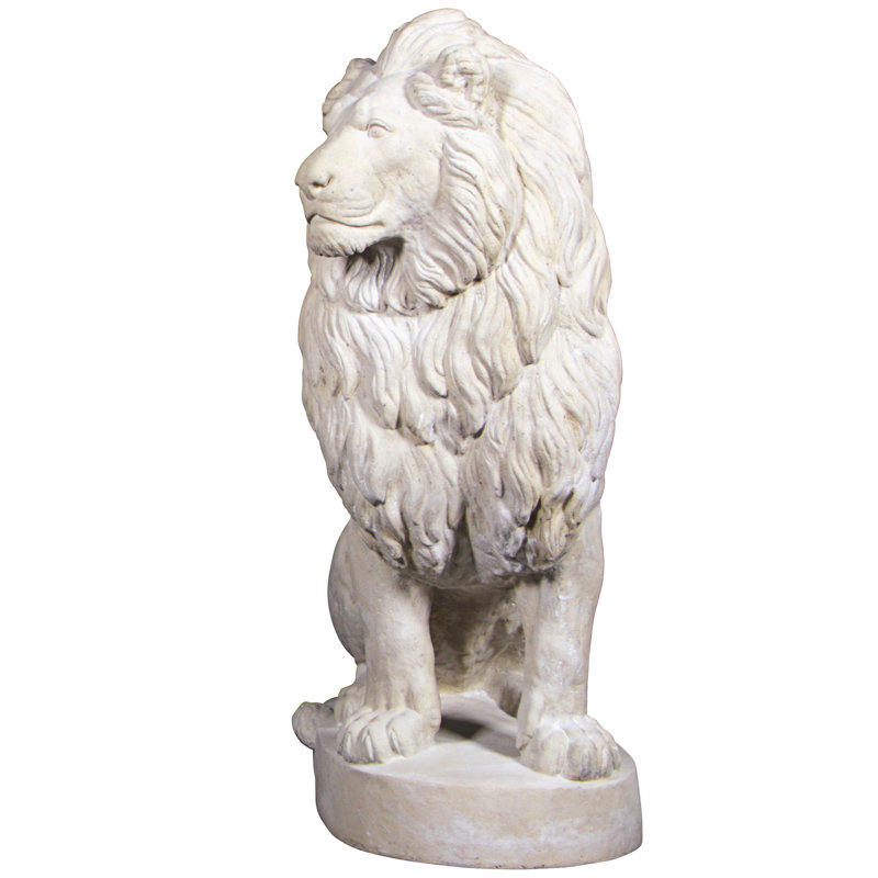 Stately Chateau Lion Left Facing Garden Statue