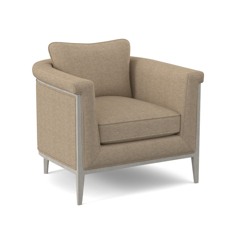 Fauteuil demi-tonneau Chalice, Lin d'Élise, Bisque