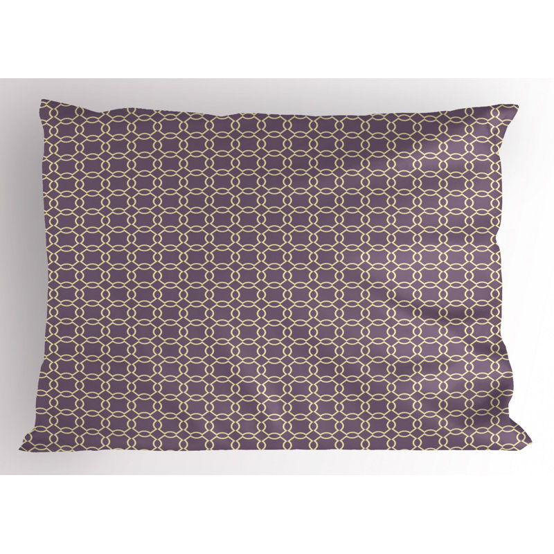 Mauve Polyester Geometric Sham Set, King