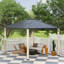 Pavillon de jardin à toit rigide 10 'x 12' avec toit en métal, structure à grain de bois