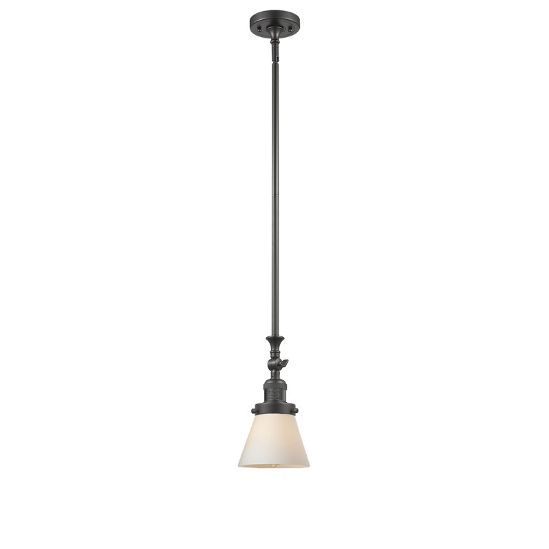 1 - Light Single Pendant, Oil Rubbed Bronze, Matte White Cased