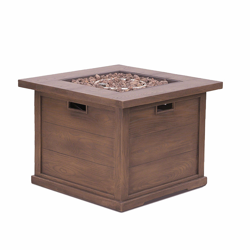 Foyer extérieur à grain carré en bois H 40 po x l 32 po à grain de bois, 40 000 BTU