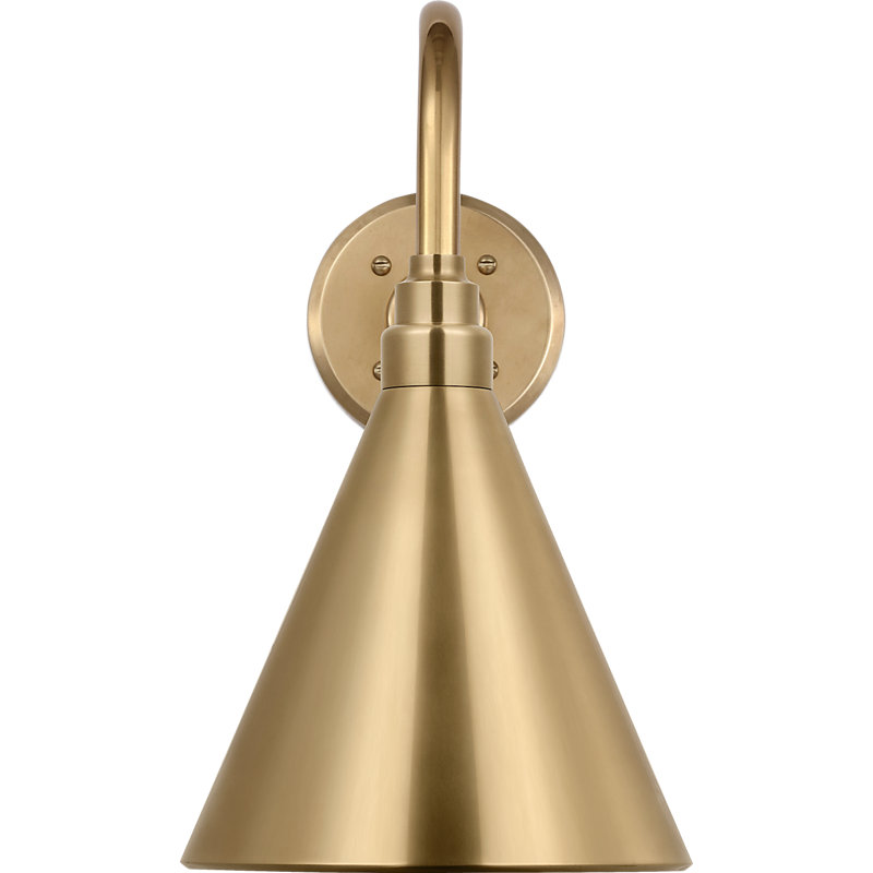 Thomas O'Brien 1 - Light Outdoor Barn Light, Hand-Rubbed Antique Brass, Hand-Rubbed Antique Brass, 15.5" H x 9" W x 15" D