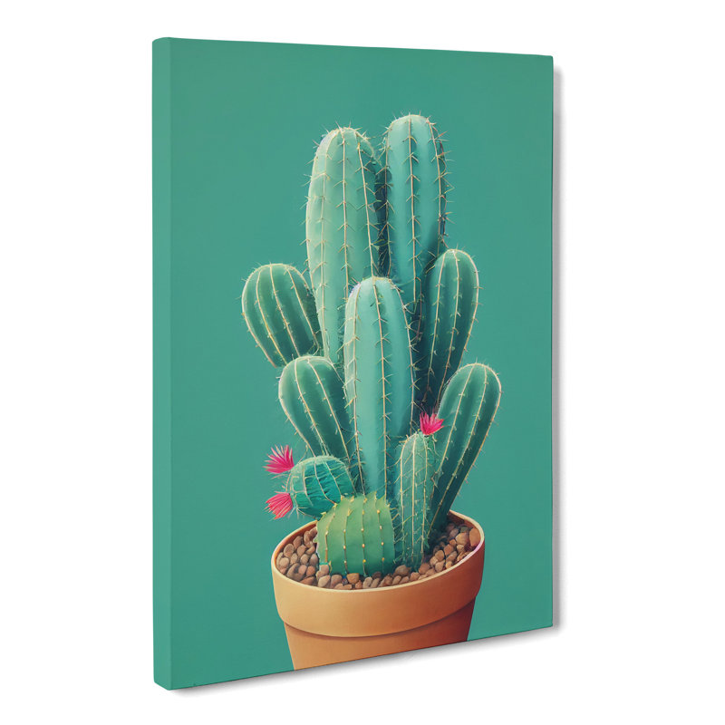 Cactus Cacti Kitsch - Wrapped Canvas, 60cm H x 40cm W x 3cm D