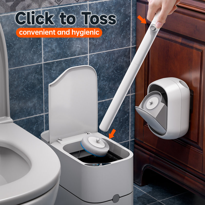 Brosse de toilette jetable avec solution de nettoyage Joybos, livrée avec 30 têtes de rechange, adaptée à la salle de bain