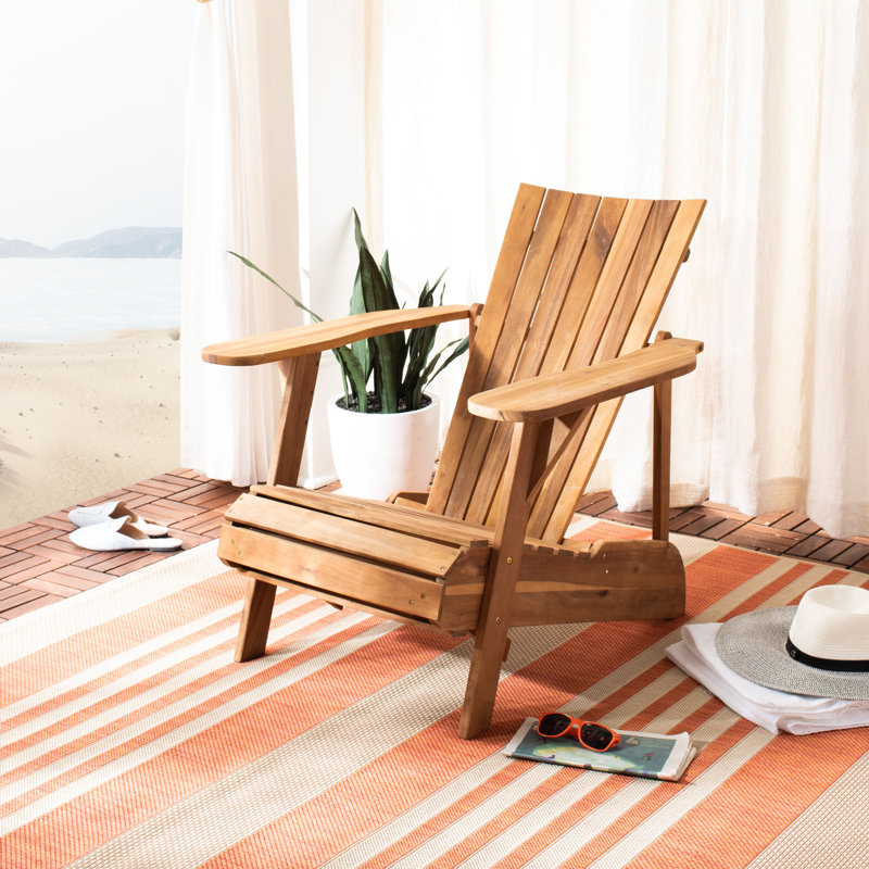 Sesco Acacia Outdoor Adirondack Chair, Natural