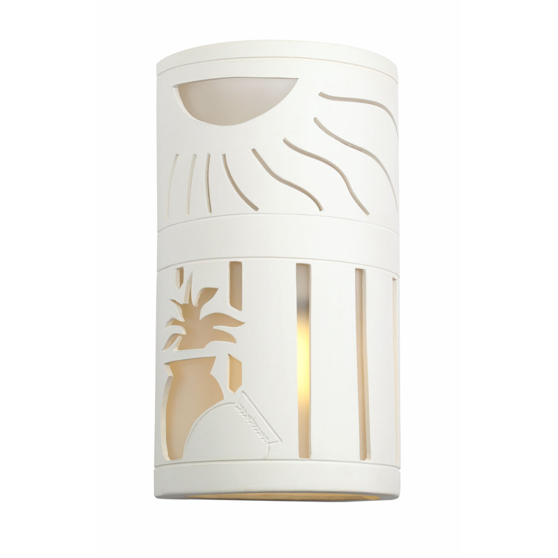 Lampe murale d'extérieur en céramique Ninamarie, ampoule DEL incluse, Blanc pouvant être repeint