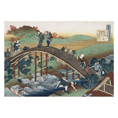 Feuilles d'érable d'automne sur la rivière Tsutaya par Katsushika Hokusai - Impression Giclée