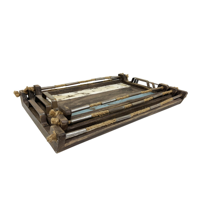 Plateau en bois massif Semmes - ensemble de 3