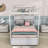 Sahdia Full Size Wood Canopy Bed with Two Drawers and Trundle-1601889092