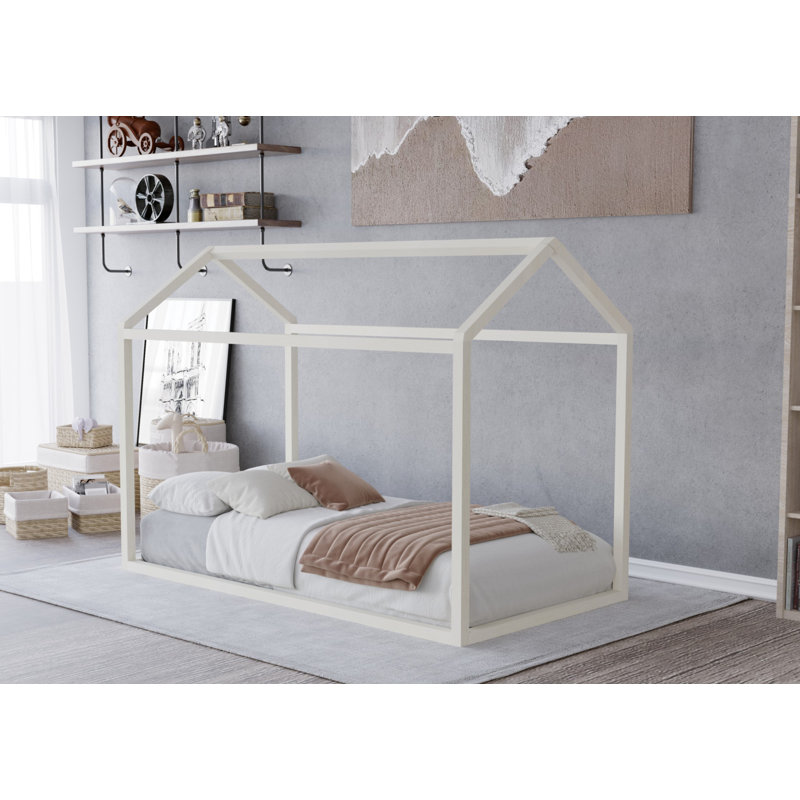 Zirke Twin Canopy Bed by Harper Orchard, Antique White