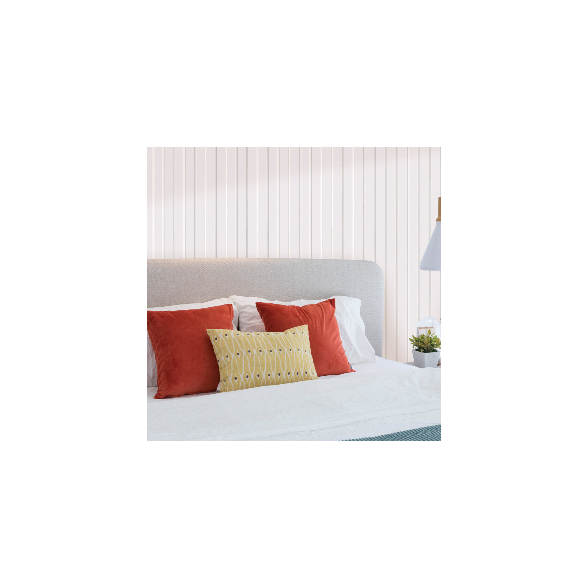 Beadboard Peel and Stick Wallpaper, White