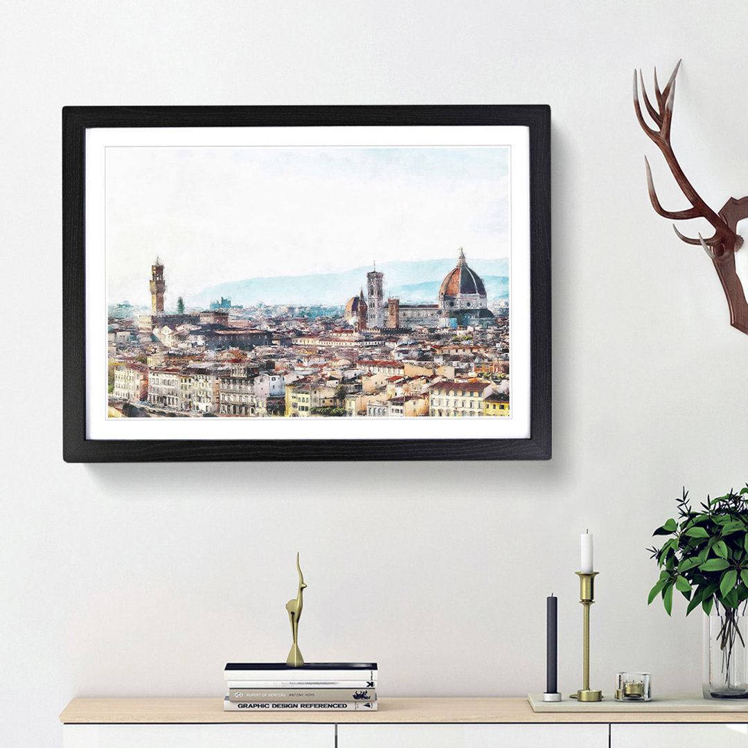 Florence Cathedral & Skyline in Italy - Framed Print