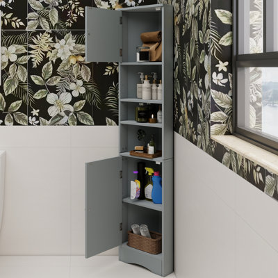 Armoire de rangement multi-fonctionnelle avec deux portes et tablettes réglables, tablette ouverte