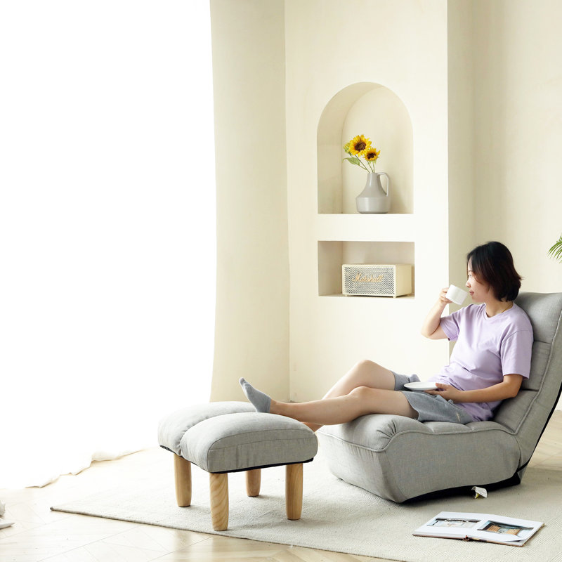 Chaise multifonctionnelle réglable avec dossier à 4 sections, coussin à haute résilience, emballage pliant, convient au salon et au dortoir, sommier à ressorts de 29 po de hauteur, rembourrage épais sans installation,