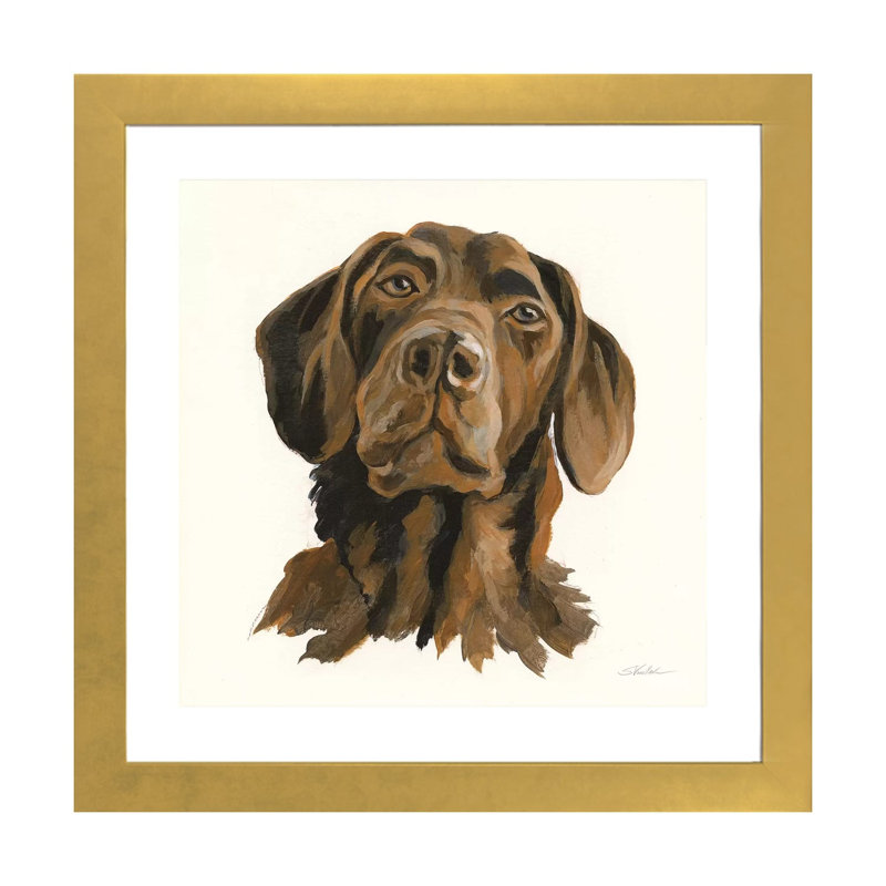 «Oscar» par Silvia Vassileva - reproduction d'art, H 16 po x l 16 po x p 1 po, Gold Paper, Blanc