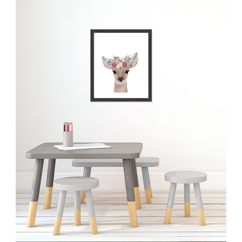 Décoration murale pour enfants, H 26,5 po x l 22,5 po x P 0,63 po, Cadre plat à grain de bois noir