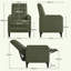 Corduroy Green Recliner Sofa  Chair with Adjustable Back and Footrest