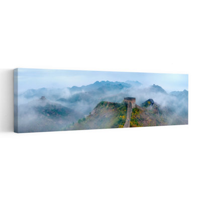 Misty Great Wall Mountains by Hua Zhu - Wrapped Canvas Panoramic Print