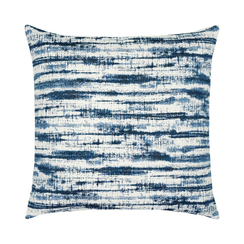 Linear Outdoor Square Sunbrella® Pillow Cover & Insert, Indigo, Square 22"