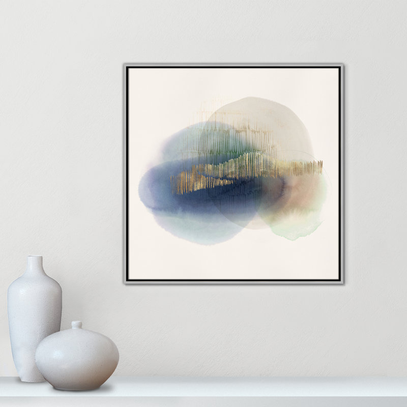 «Translucent Blue I Print» par Casa Fine Arts, Toile argentée avec cadre flottant, Pas de tapis