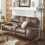 Causeuse inclinable en similicuir avec accoudoirs à plateau-coussin 77,95 po géant Whereesford-49666365