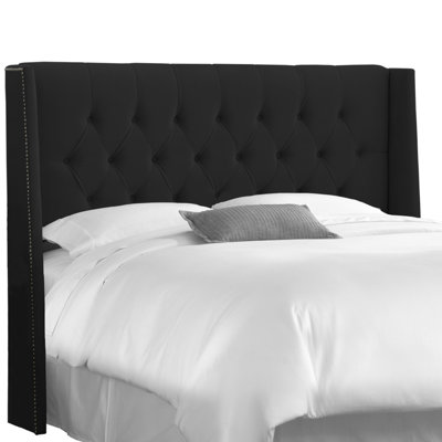 Whitingham Upholstered Solid Wood Wingback Headboard by Greyleigh