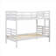 Lit superposé simple au-dessus d'un lit simple en bois massif pour la jeunesse, fini blanc, sans sommier tapissier Capacité de 300 lb par lit