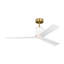 Visual Comfort Fan Peel Smart 52 LED Indoor Ceiling Fan with Threaded Downrod, Matte White ABS blades and Handheld Remote-1249126643