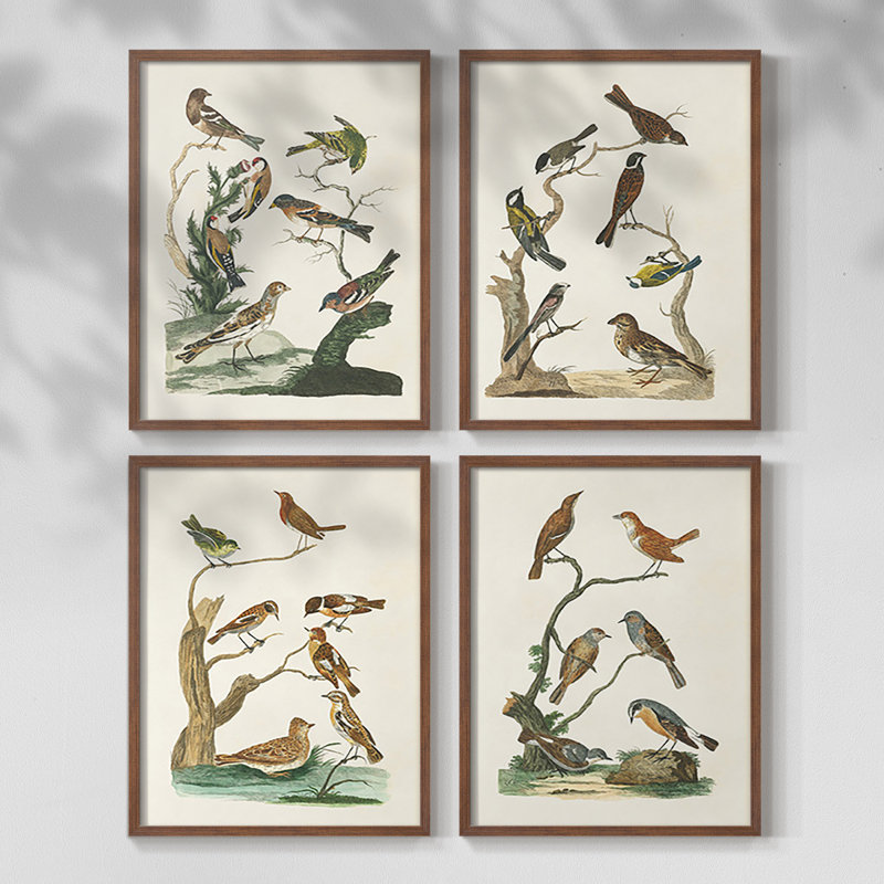 «Silent Energy I», ensemble de 4 encadrées, Naturel, H 14 po x l 44 po