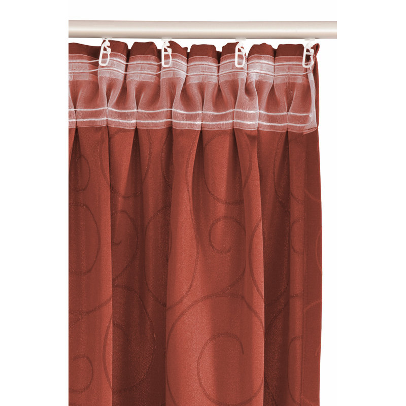 Coursey Room Darkening Curtain Single Panel, 132cm Width x 245cm Drop, Dark red