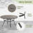6-Person Outdoor Dining Set, Spacious Round Table with Swivel Chairs-1637093219