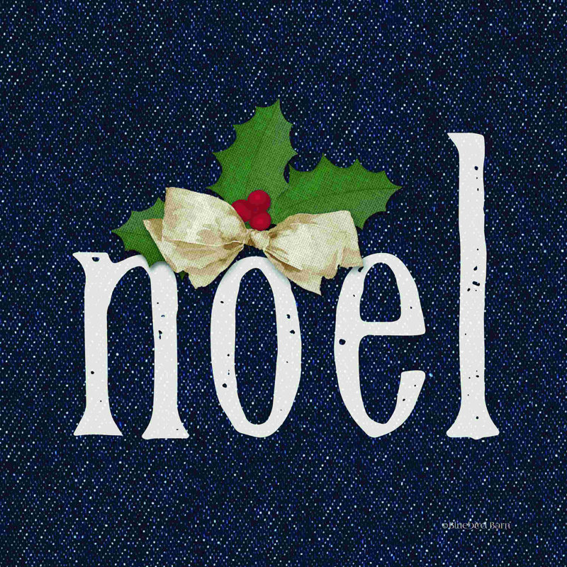 «Noel» par Bluebird Barn - imprimé, H 12 po x l 12 po, Non, Toile tendue