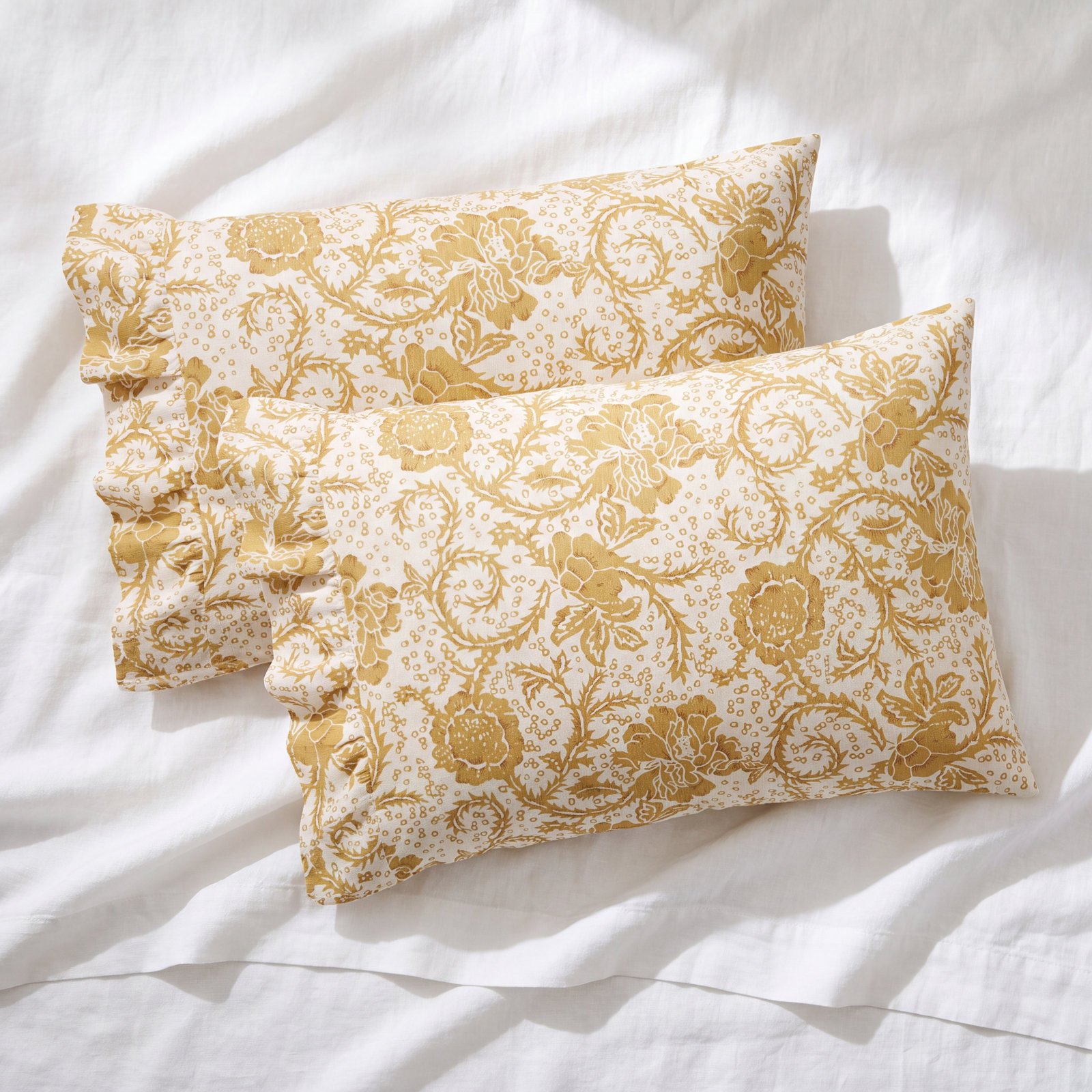 Floral Cotton Pillowcase, Standard